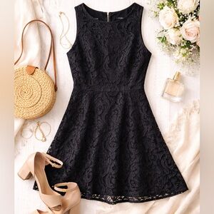 Apt. 9 Black Lace Sleeveless Fit & Flare Dress – Size 16